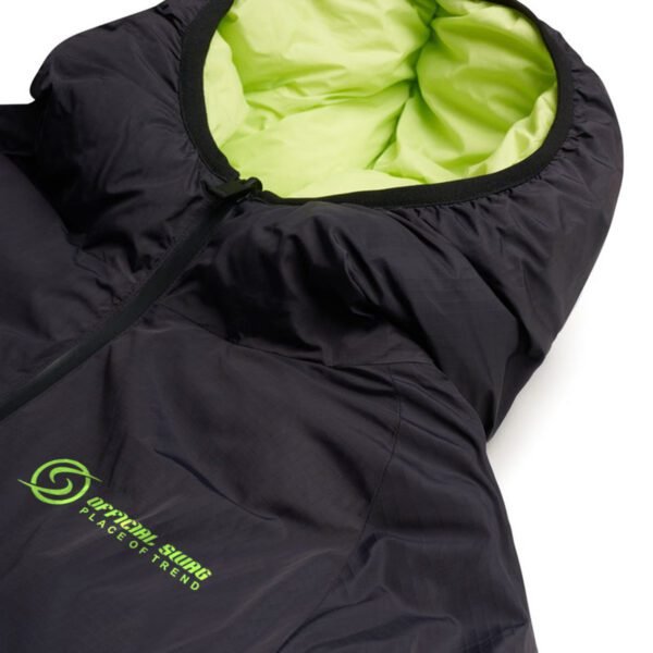 Custom reversible puffer jacket black and neon color